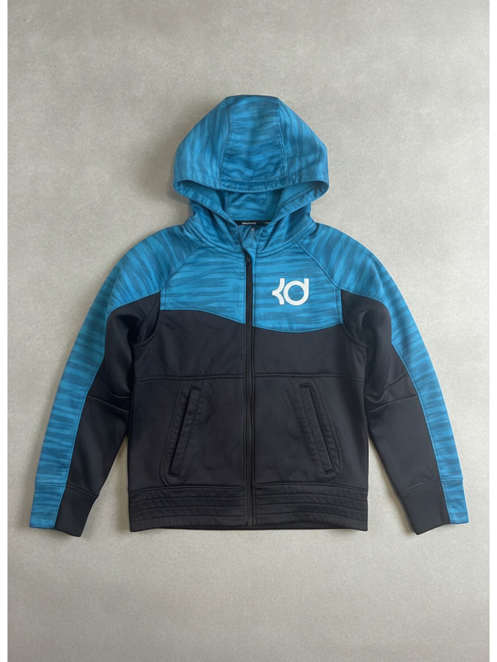 Nike KD Blue and Black Full Zip Hoodie Sweatshirt Medium